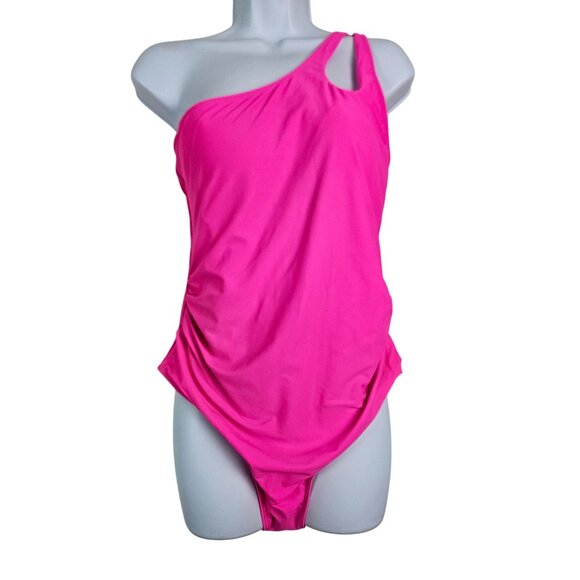 Beilon Womens One Piece Swimsuit Tummy Control Asymmetrical Cutout Size XL - Picture 3 of 9